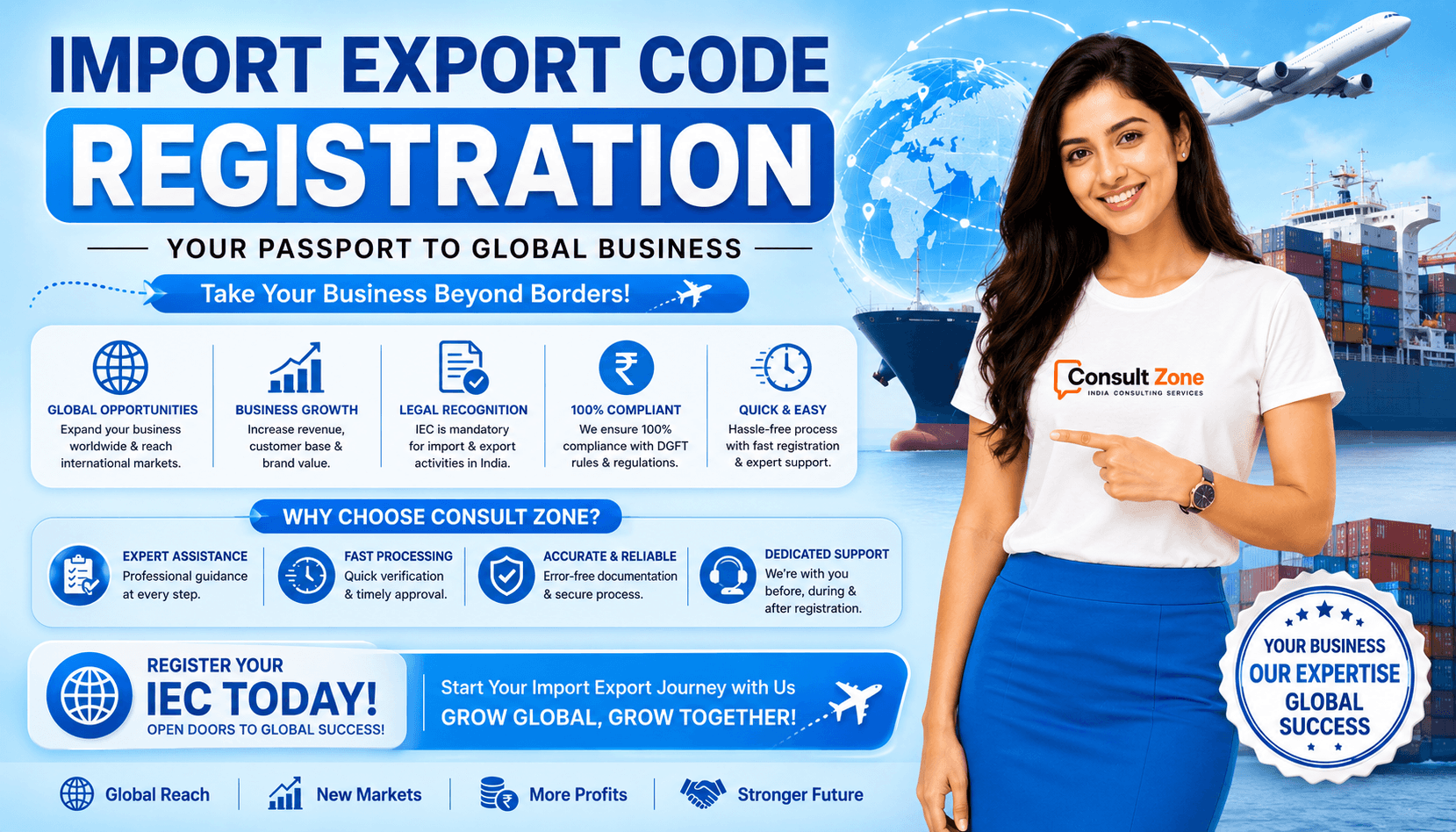 Consult Zone India Import Export Code Registration Banner