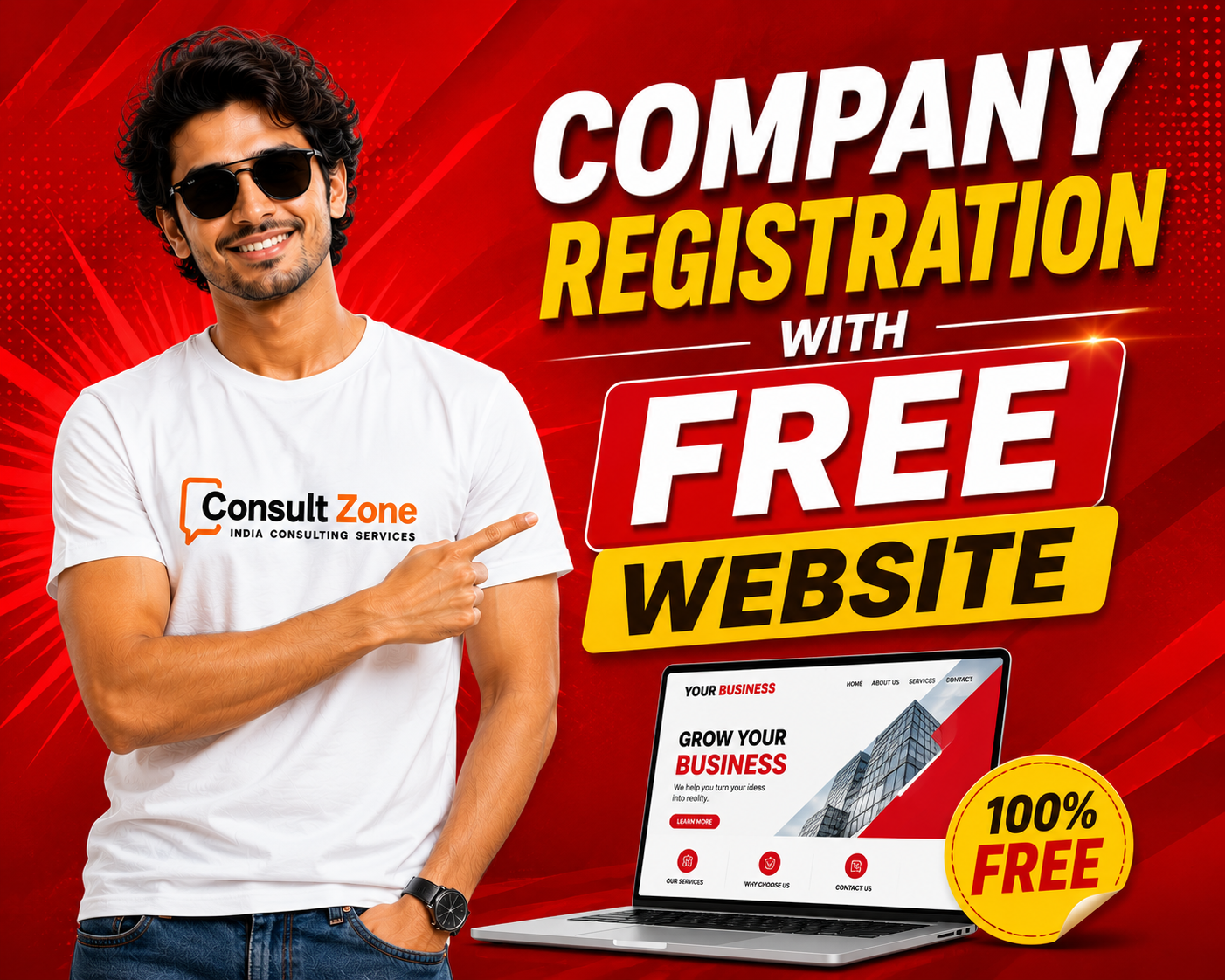 Company Registration with Free Website Banner